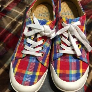 Red plaid Dansko Veda tennis’s